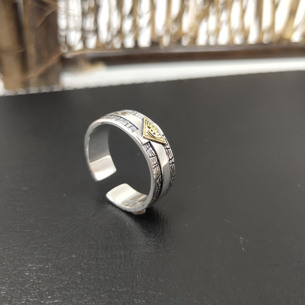 Nhẫn nam nữ tròn unisex Kuu Studio màu bạc thời trang chất Titan đẹp đơn giản không gỉ - Nhẫn Tryan