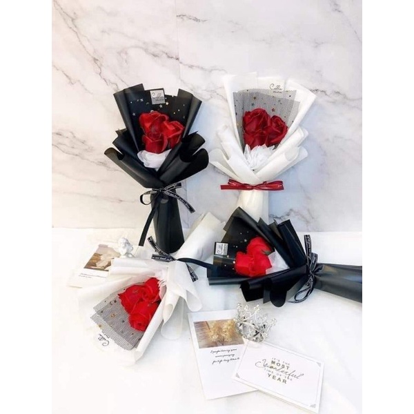 BÓ 3 BÔNG HOA HỒNG SÁP THƠM