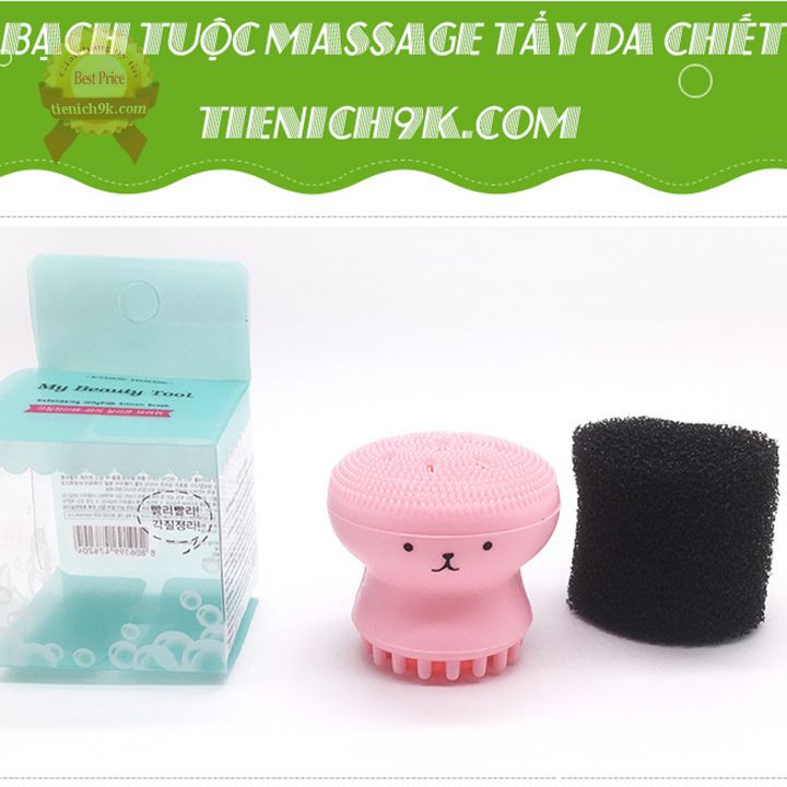 Cọ Rửa Mặt Bạch Tuộc Tạo Bọt Xốp Rửa Sạch Massage Tẩy Tế Bào Chết