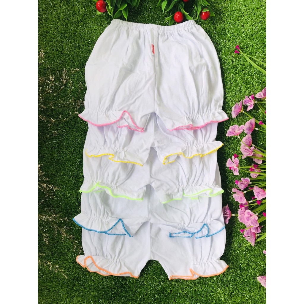 SET 5 QUẦN BÈO NGẮN HUGO CHO BÉ GÁI (Từ 3 đến 25kg)- Quần cotton trắng