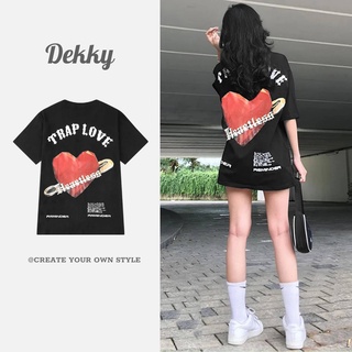 Áo thun form rộng nam nữ phông unisex oversize dekky cotton 100% co dãn 4 chiều trap love
