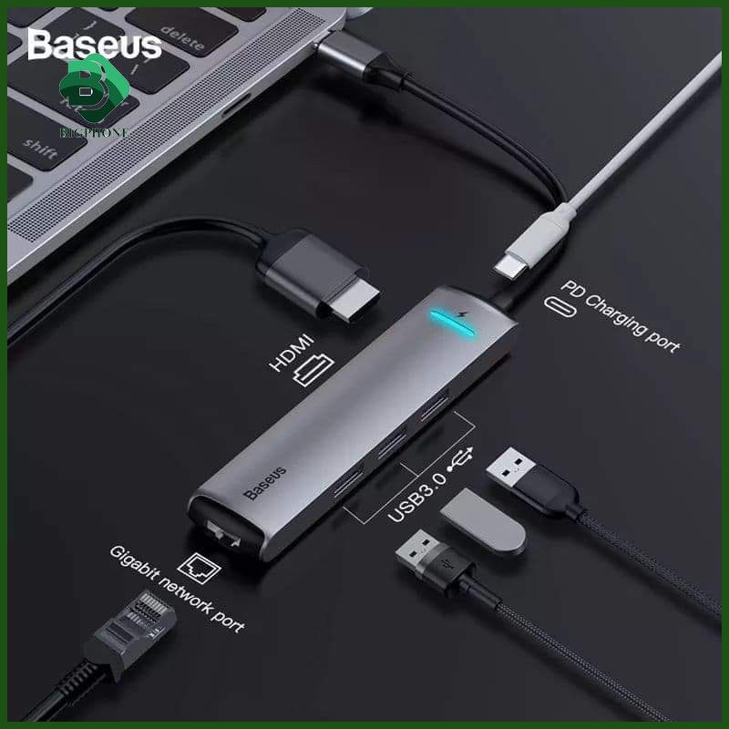 HUB CHUYỂN TYPE C BASEUS MECHANICAL EYE 6 IN 1 TYPE-C TO 3USB3.0