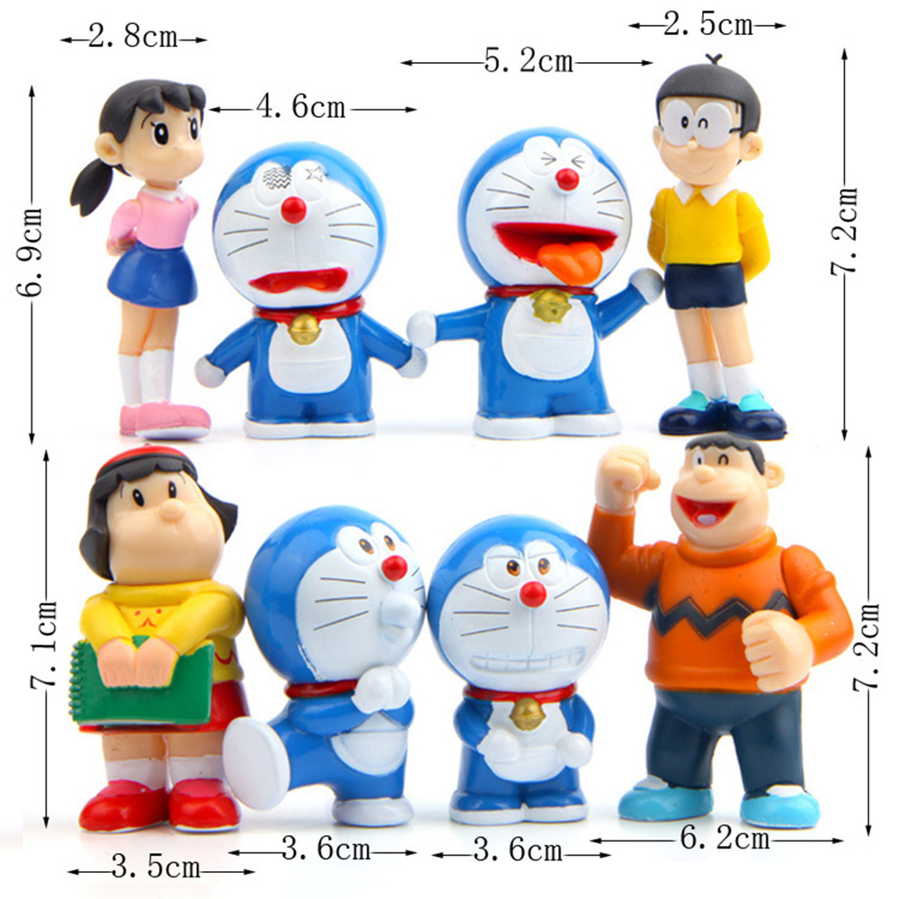 Set 8 Mô Hình Đồ Chơi Nhân Vật Shizuka Minamoto Trong Phim Hoạt Hình Doraemon