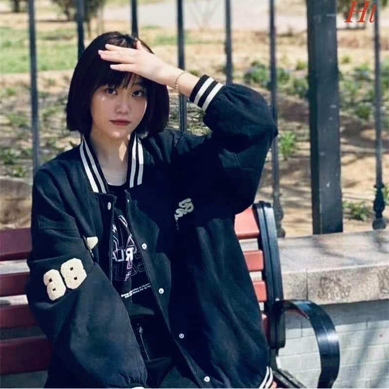 Áo khoác bomber đen YG86 HT12