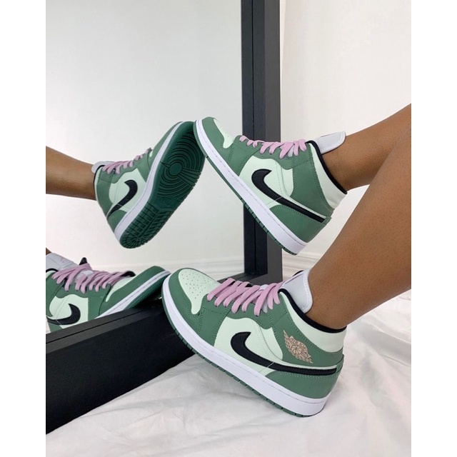 (_ntky.snk) GIÀY THỂ THAO Jordan 1 Mid Dutch Green - Xanh Lá (Ảnh Thật + Hàng Sẵn)