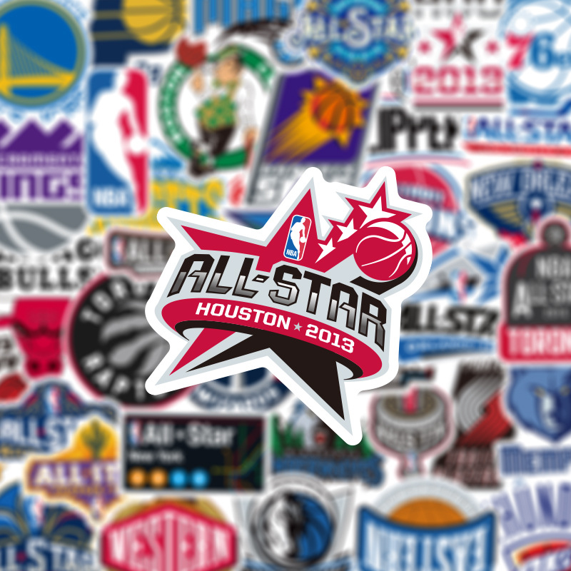 Bộ 50 Sticker Logo Đội Bóng Rổ Nba Dán Trang Trí