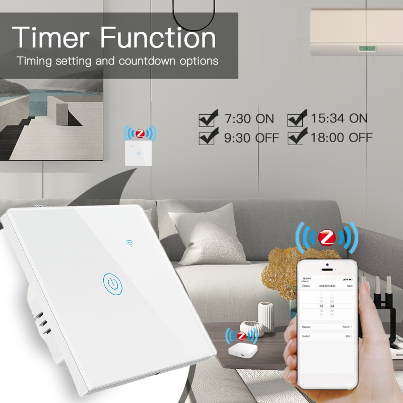 GOOGLE Công Tắc Đèn Cảm Ứng Thông Minh 100-240V 1 / 2 / 3 / 4gang EU / UK