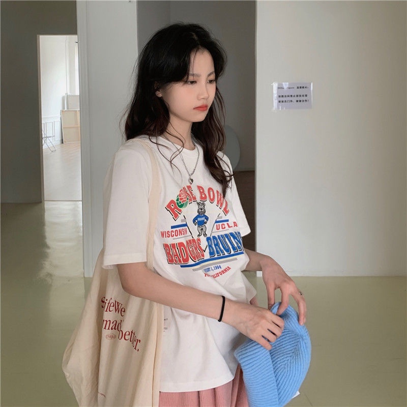 Áo thun COZOK tay ngắn dáng rộng thời trang Hàn Quốc dễ phối đồ