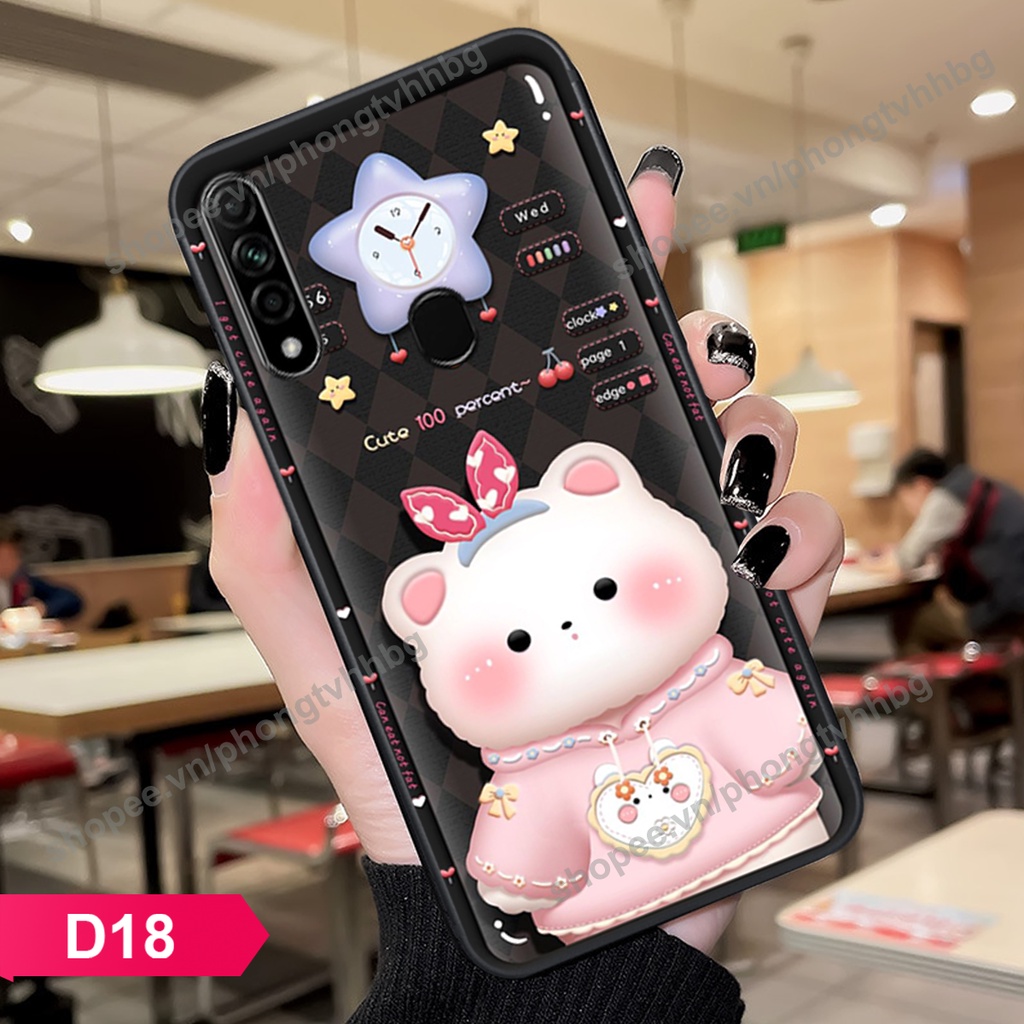 Ốp lưng Oppo A31 2020 / A8 gấu,thỏ trắng , đồng hồ dễ thương cute cực đẹp