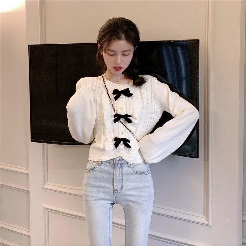 Áo Sweater Dáng Rộng Thắt Nơ Thời Trang Xuân Thu Cho Nữ