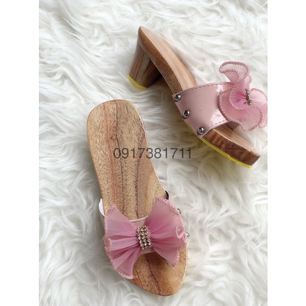 Guốc mộc cao gót 6cm cho bé gái