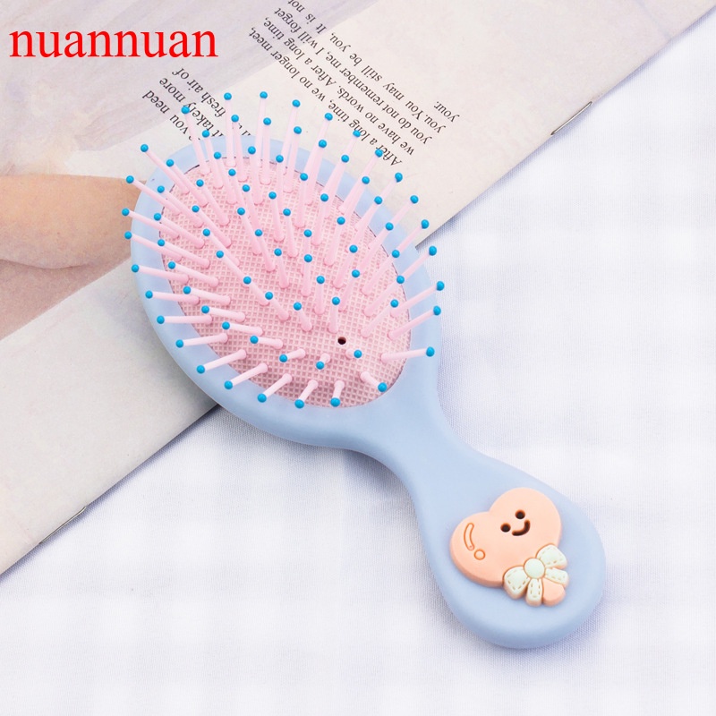 Lược nhựa chải tóc mát xa da đầu có gương trang điểm tiện lợi