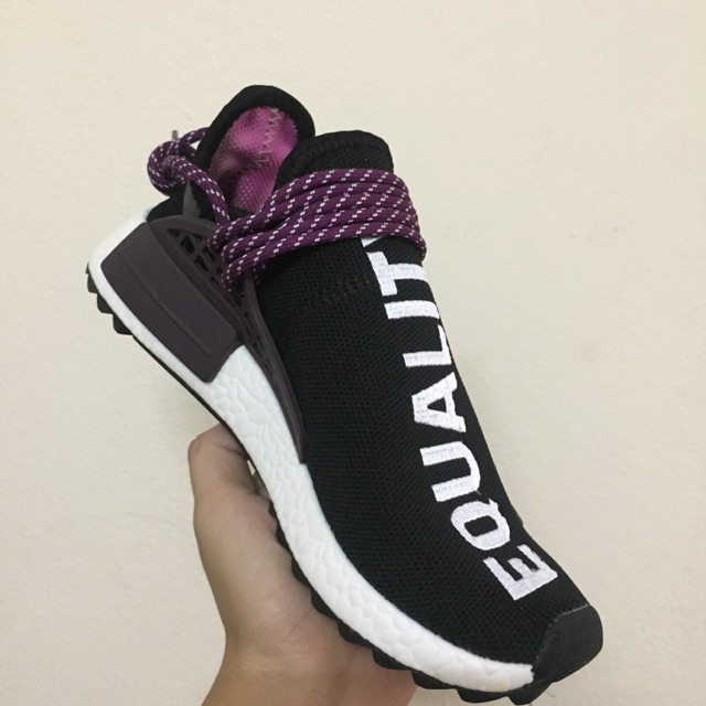 Giày Thể Thao Sneaker Human đen dây tím