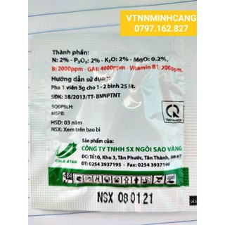 Phân bón lá Grogibb GA3 (GÓI 5gr)