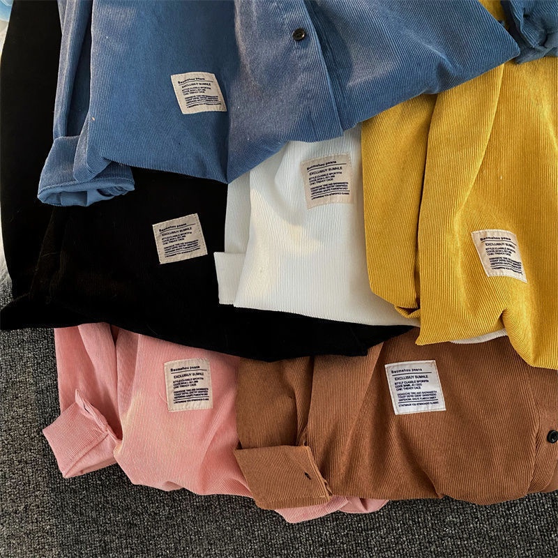 Áo Sơ Mi Tay Dài Dáng Rộng Màu Sắc Đơn Giản Phong Cách Hàn Quốc Cho Nữ