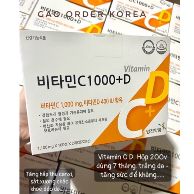 VITAMIN CD HÀN QUỐC HỘP 200v