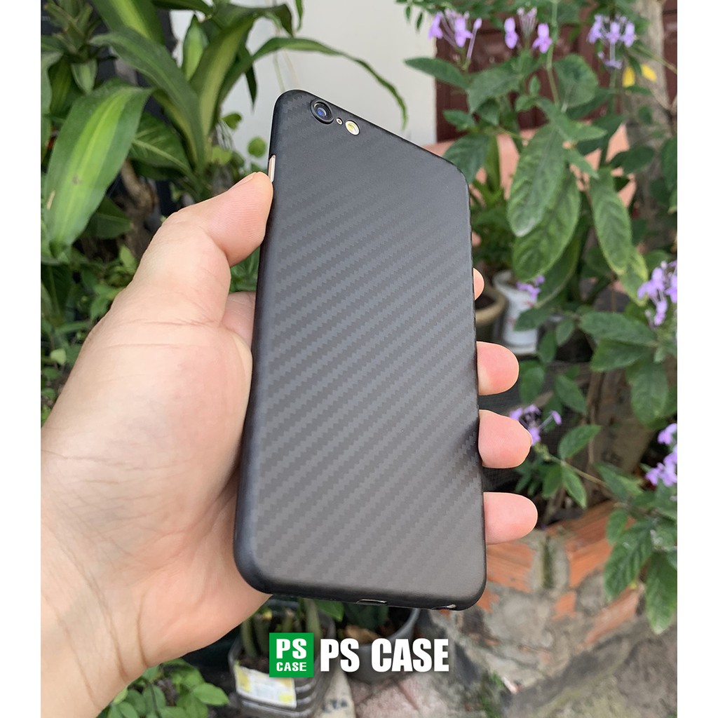 Ốp lưng siêu mỏng, vân carbon dành cho iPhone 6 Plus / iPhone 6S Plus - Màu đen - PS Case Phân Phối