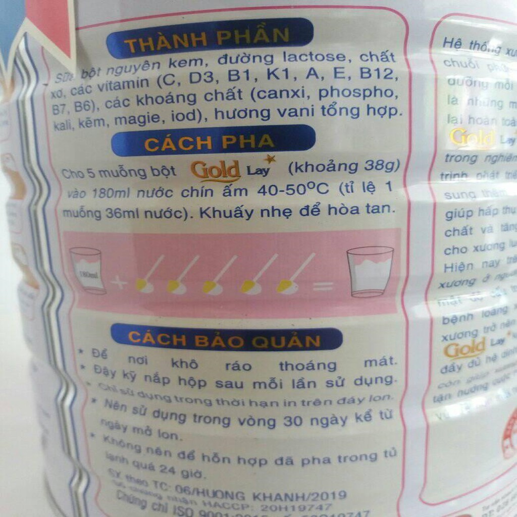 Sữa GoldLay Canxi 900g ngừa loãng xương tiểu đường (date t6.2022)