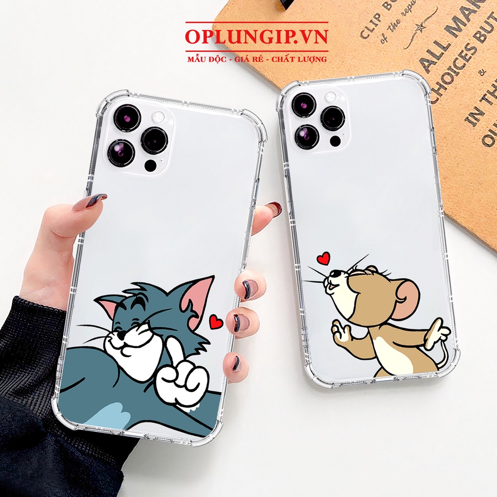 Ốp lưng iphone trong suốt hoạt hình tom and jerry cho iphone 14 13 pro max 11 12 pro max mini x xr xs max 6 s 7 8 plus