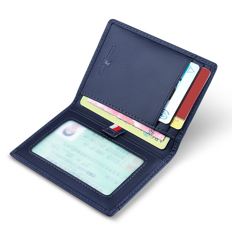 Ví nam William Polo 191462 Ví mini đựng thẻ Da bò Safiano cao cấp Bảo hành 12 tháng