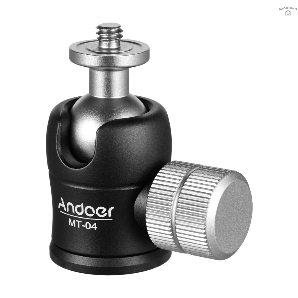 ღ  Andoer MT-04 Mini Ball Head 360 Degrees Panoramic Ballhead with Standard 1/4 Screw for Mounting DSLR Cameras Light Stand Monopod Tripod Professional Photography Accessories