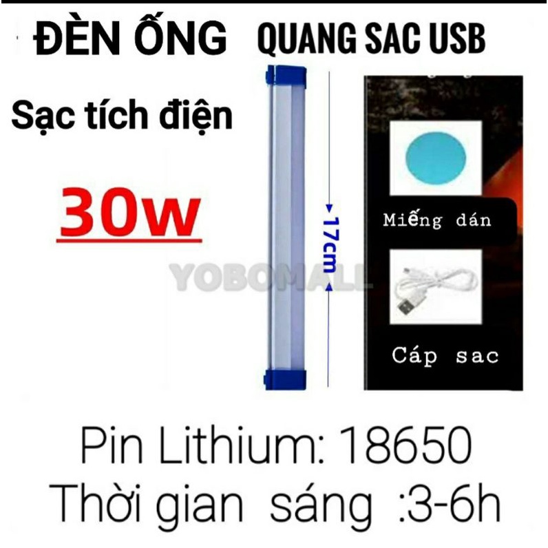 Bóng Đèn Led Sạc Pin Tích Điện 30W - Yobomall [CHÍNH HÃNG]