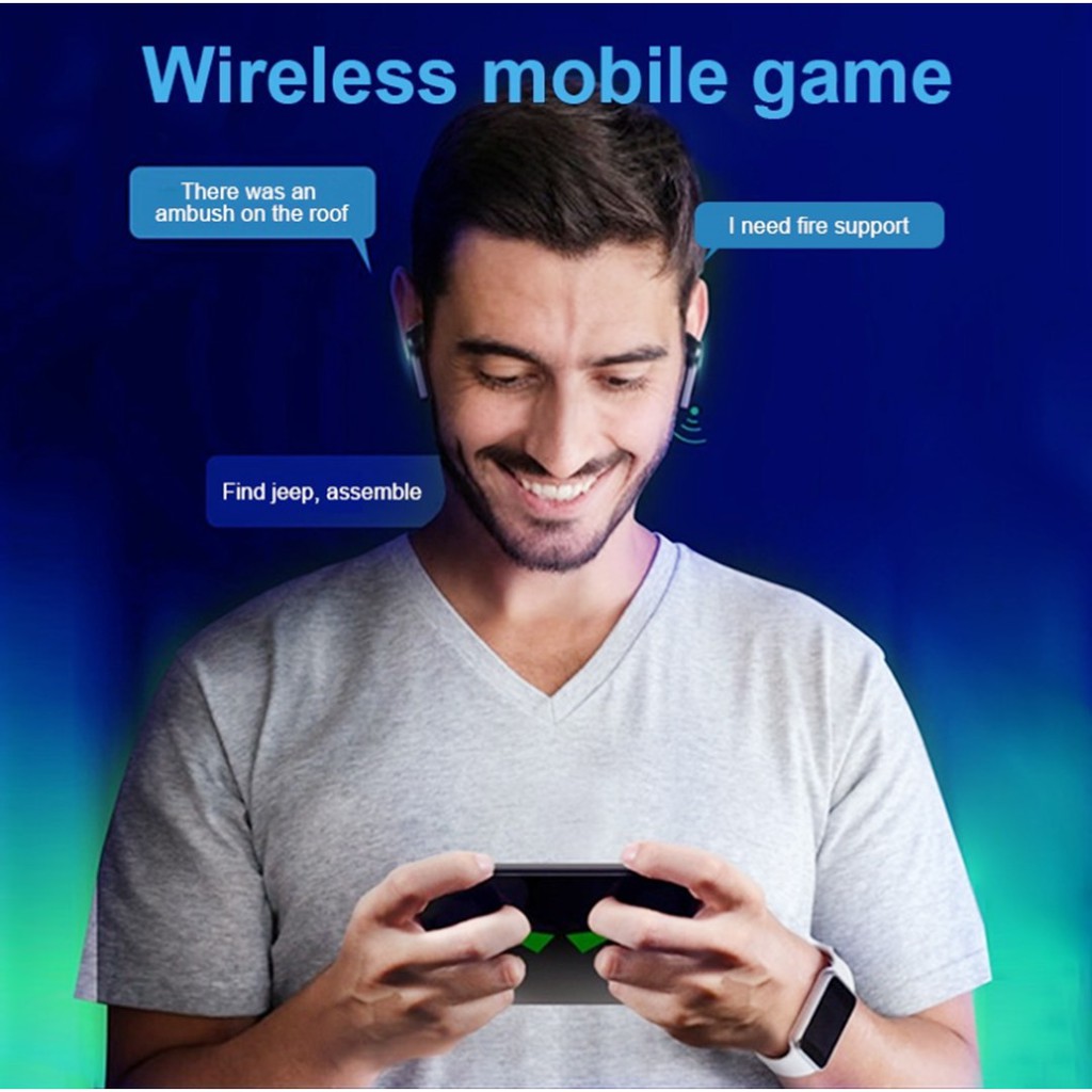 Tai nghe Bluetooth TWS K-55 /Tai nghe Bluetooth không dây chơi game có độ trễ thấp âm thanh nổi， giúp chơi game dễ dàng (pin 440 mA tích hợp)