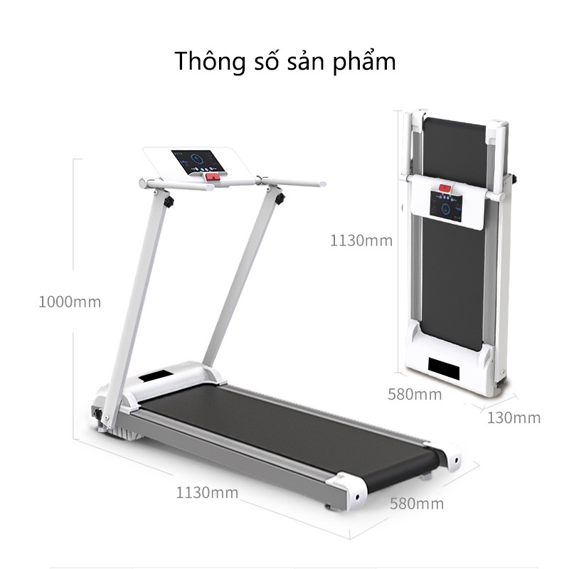 SP102 Máy chạy bộ điện bản mới máy chạy bộ gọn nhẹ gia dụng trong nhà có thể gấp gọn yên tĩnh có thể  phát nhạc