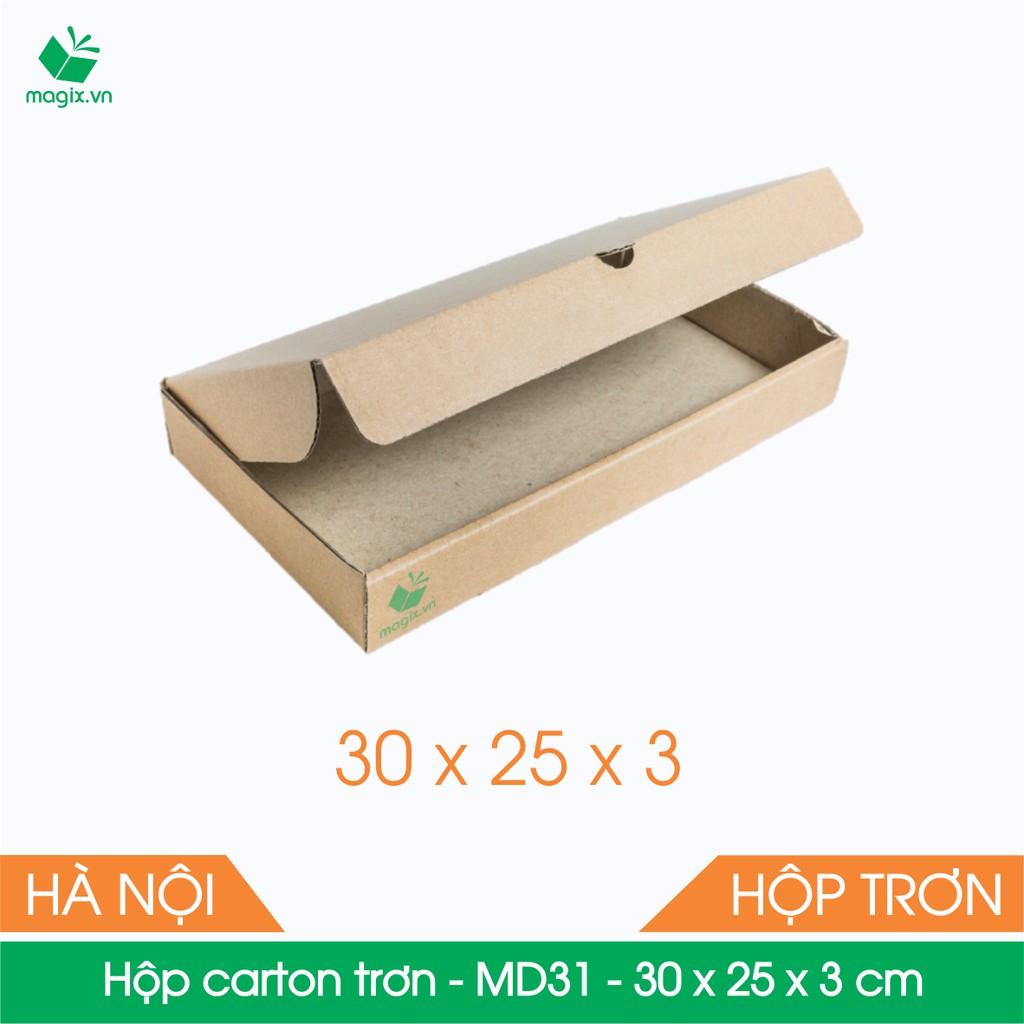 MD31 - 30x25x3 cm - 50 Thùng hộp carton trơn đóng hàng