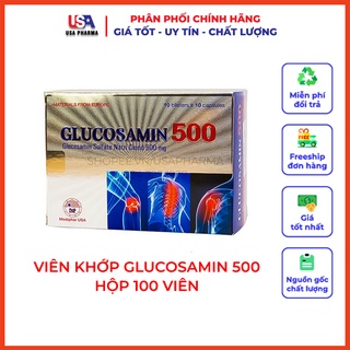 Viên  khớp GLUCOSAMIN 500 HỖ TRỢ TĂNG TIẾT DỊCH KHỚP - Hộp 100 viên
