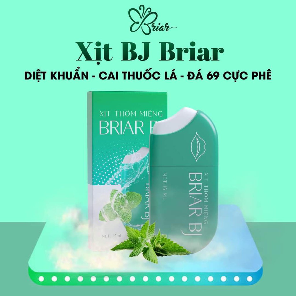 Xịt thơm miệng briar bj 15ml, chai xịt miệng vị bạc hà sạch khuẩn - ảnh sản phẩm 2