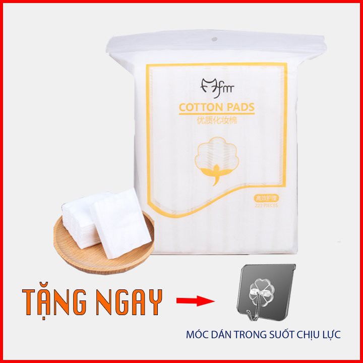 HOTTREND Bông Tẩy Trang Pads 3 Lớp Chất Cotton Cao Cấp Túi 222 Miếng