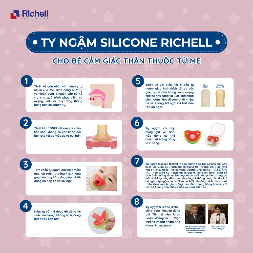 Ty ngậm silicone Richell