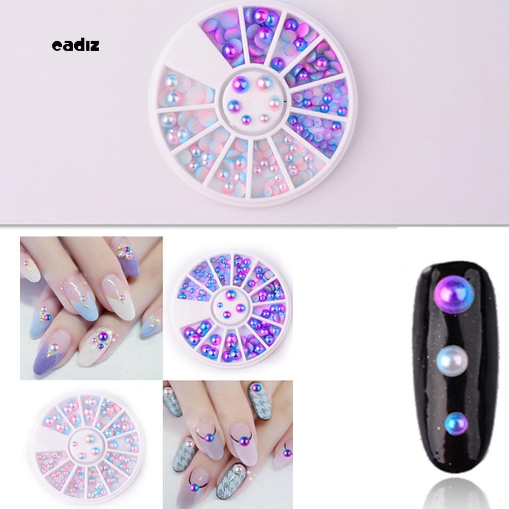 [Hàng mới về] Bộ ngọc trai trang trí móng tay thiết kế kiểu nửa hình cầu