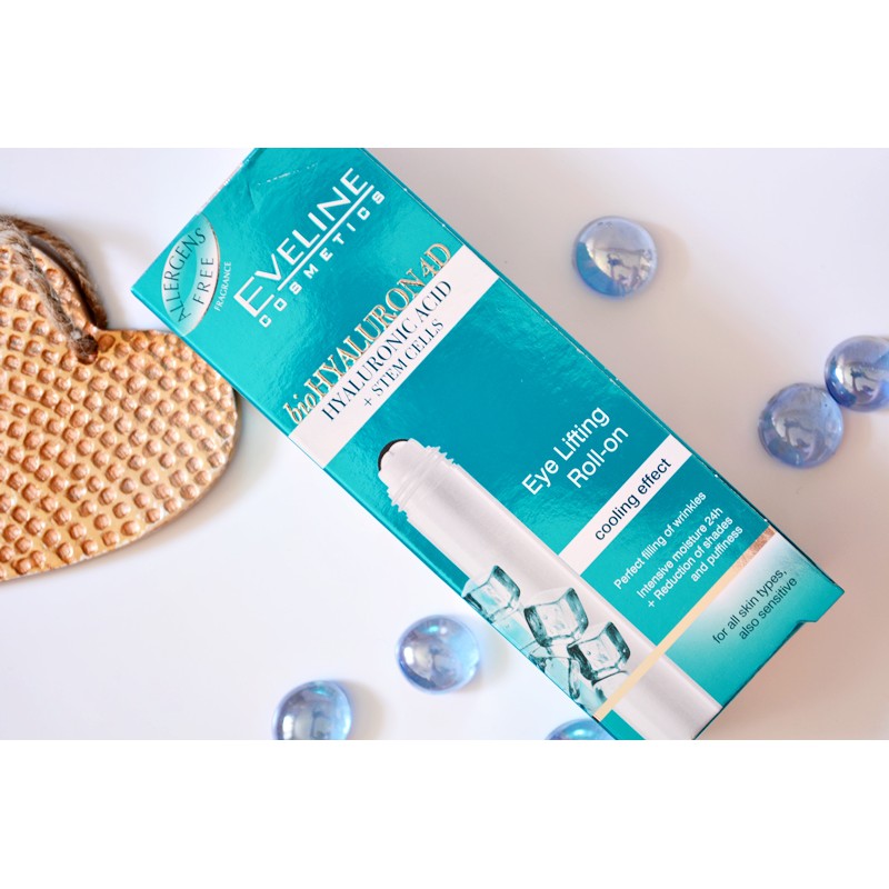 Bút Lăn Mắt Giảm Thâm Chống Lão Hóa Vùng Mắt Eveline Cosmetic New Hyaluron 15ml