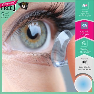 Kính áp tròng cận không màu 1 tháng dành cho mắt khô, yếu, nhạy cảm - Ann Clear (Có Độ :1.0 - 10.0) | Ann365 lens
