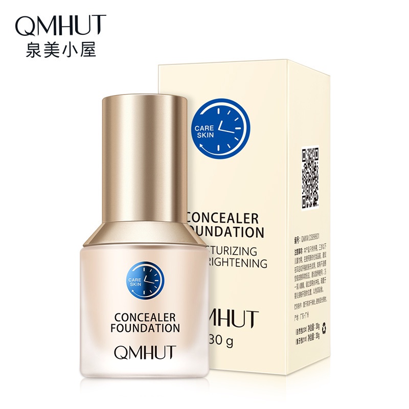 (Hàng Mới Về) Set Kem Nền Dạng Lỏng Qmhut Kiểm Soát Dầu Màu Sắc Xinh Xắn
