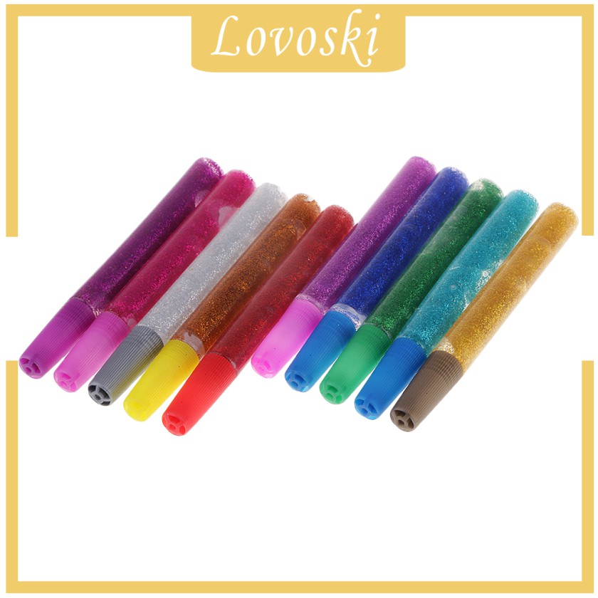 Set 10 Bút Keo Kim Tuyến Nhiều Màu Sắc Dùng Để Trang Trí Sổ Tay / Thiệp Nghệ Thuật