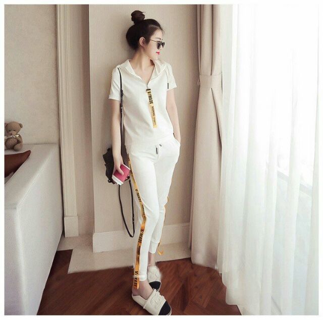 Đồ bộ nữ viền vàng cao cấp, chất thun da cá loại 1 dày mịn, có nón