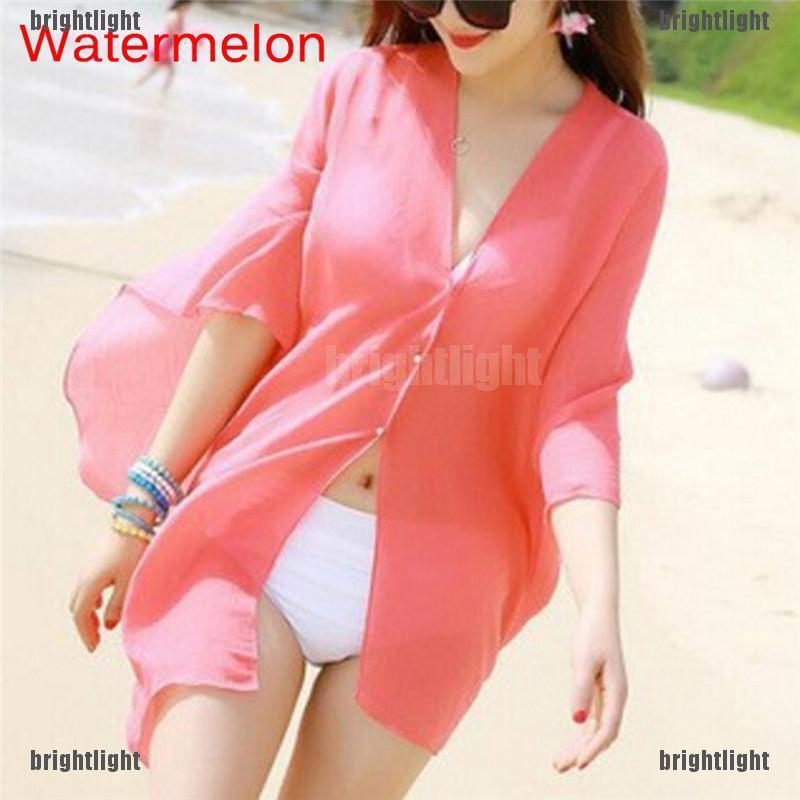 Áo Khoác Đi Biển Màu Trơn Thời Trang