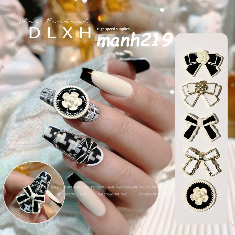 Set charm nơ 10 cái Cao Cấp đính móng trang trí Phụ Kiện nail - manh219