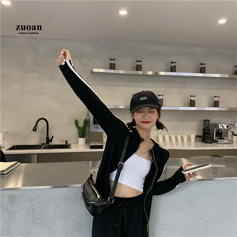 SUXI Áo Khoác Cardigan Dệt Kim Tay Dài Phối Khoá Kéo Thời Trang Mùa Thu