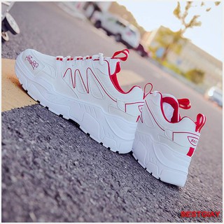 Giày Sneaker Nữ Hàn Quốc Trắng Vạch đỏ