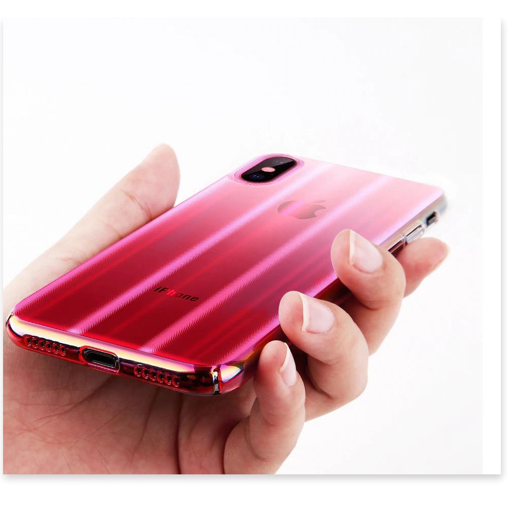 Ốp Lưng Siêu Đẹp Nhựa Cứng Siêu Mỏng Hiệu Ứng Đổi Mầu Aurora Coque Baseus Cho Iphone X - Toplink