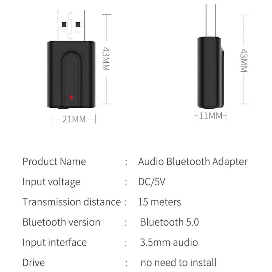 Bộ thu phát bluetooth 2 trong 1 T10 - 2 in 1 wireless adapter Bluetooth 5.0