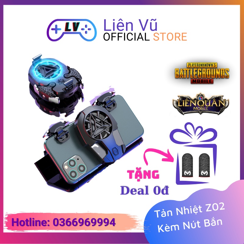  Quạt tản nhiệt điện thoại Z02 kèm nút bắn Trigger chơi game chống giật lag