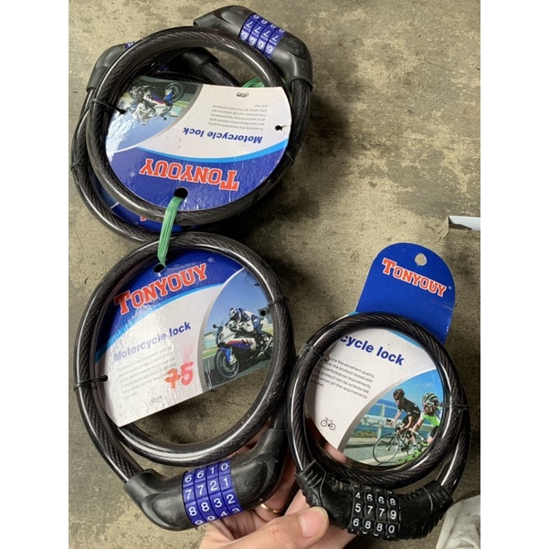 Khoá dây xe đạp Tonyouy, khóa xe đạp mã 4 số loại tốt