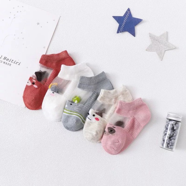 Set 5 Đôi Tất Phối Lưới Xuất Hàn Cho Bé Trai Và Gái Hàng Mẫu Mới HOT 2021 T2