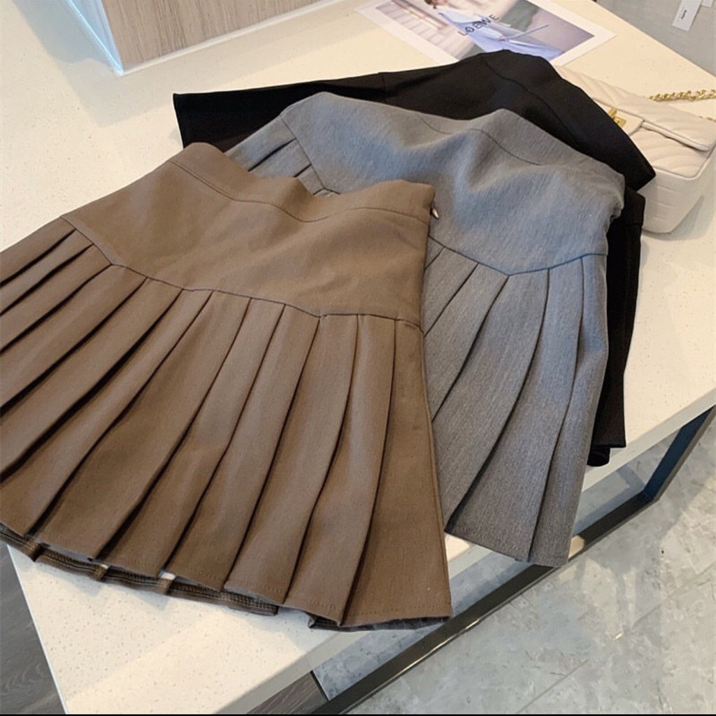 Chân Váy Xếp Ly dáng chữ A tennis cao cấp màu nâu đen xám | BigBuy360 - bigbuy360.vn
