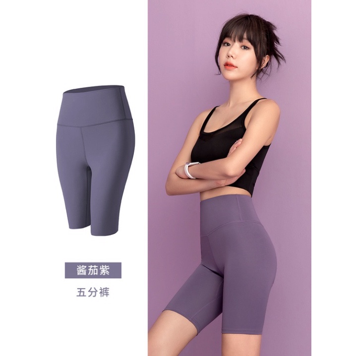 Quần tập gym nữ đùi chun mông LUHAZO legging tập yoga siêu tôn dáng vải dệt kim co dãn giãn T3 MT5FK